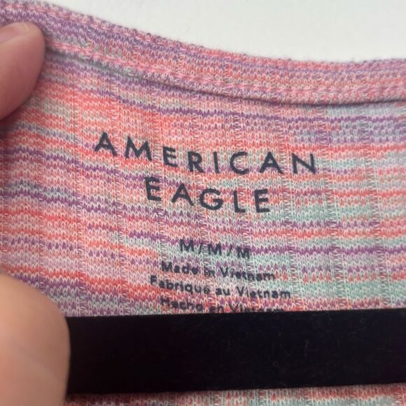 American Eagle Outfitters Pink Striped Thermal Knit Tank Dress Medium - Picture 2 of 4